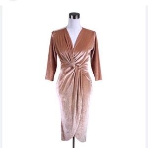Champagne Velour Zara Basics Cocktail Dress